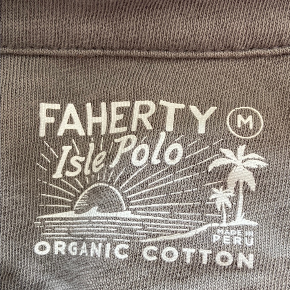 Faherty Organic Cotton Polo in Gray
